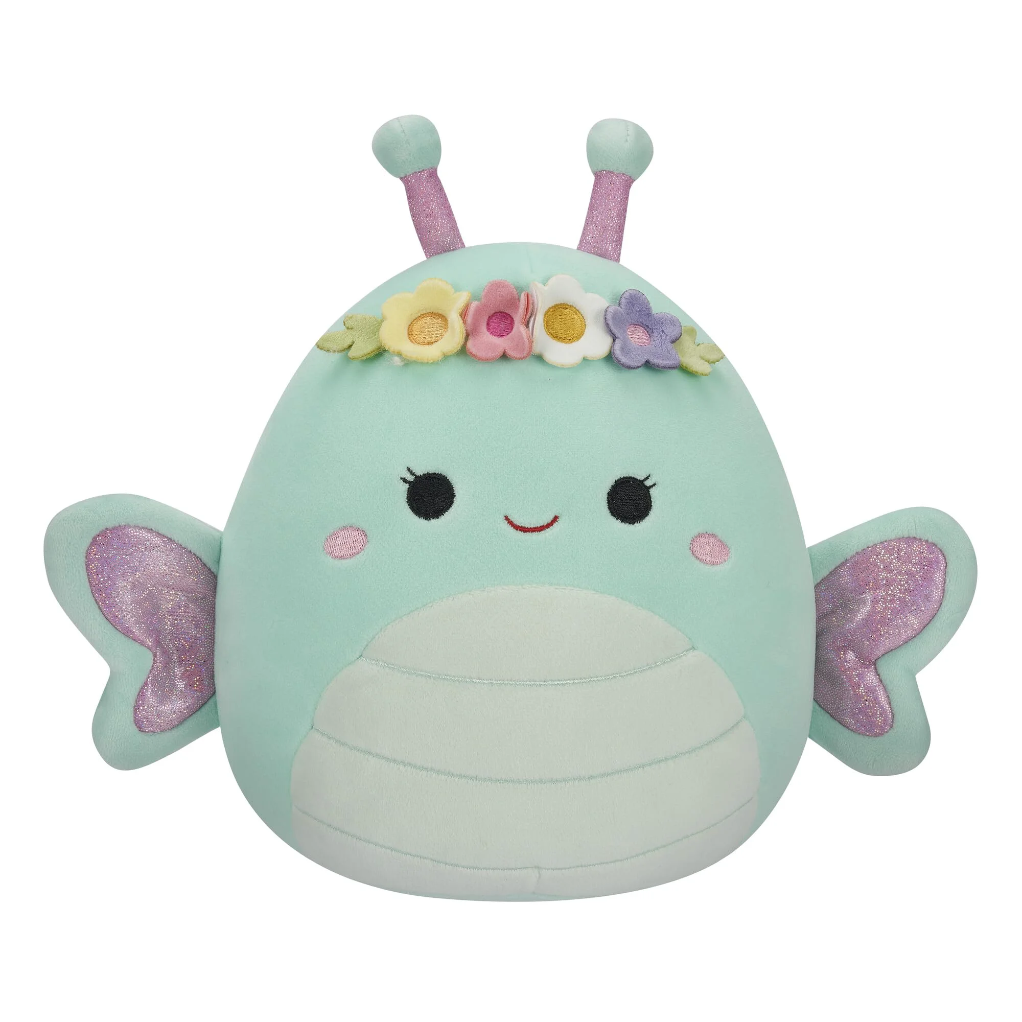 Advanced Squishmallows 8-Inch Reina Green Butterfly with Flower Crown - Jazwares Large Plush Convenient