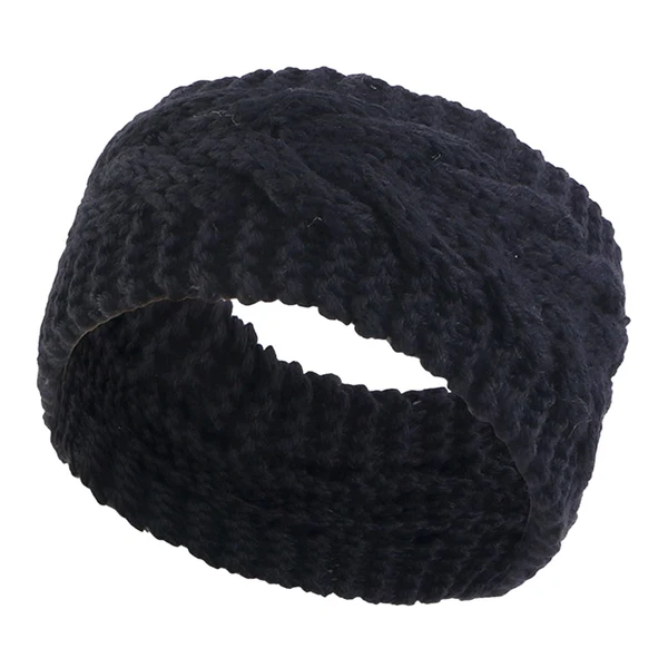 World-Class Maxbell Elastic Knitting Headband Headwear Thick Hair Bands for Girls Women Workout Black Superior