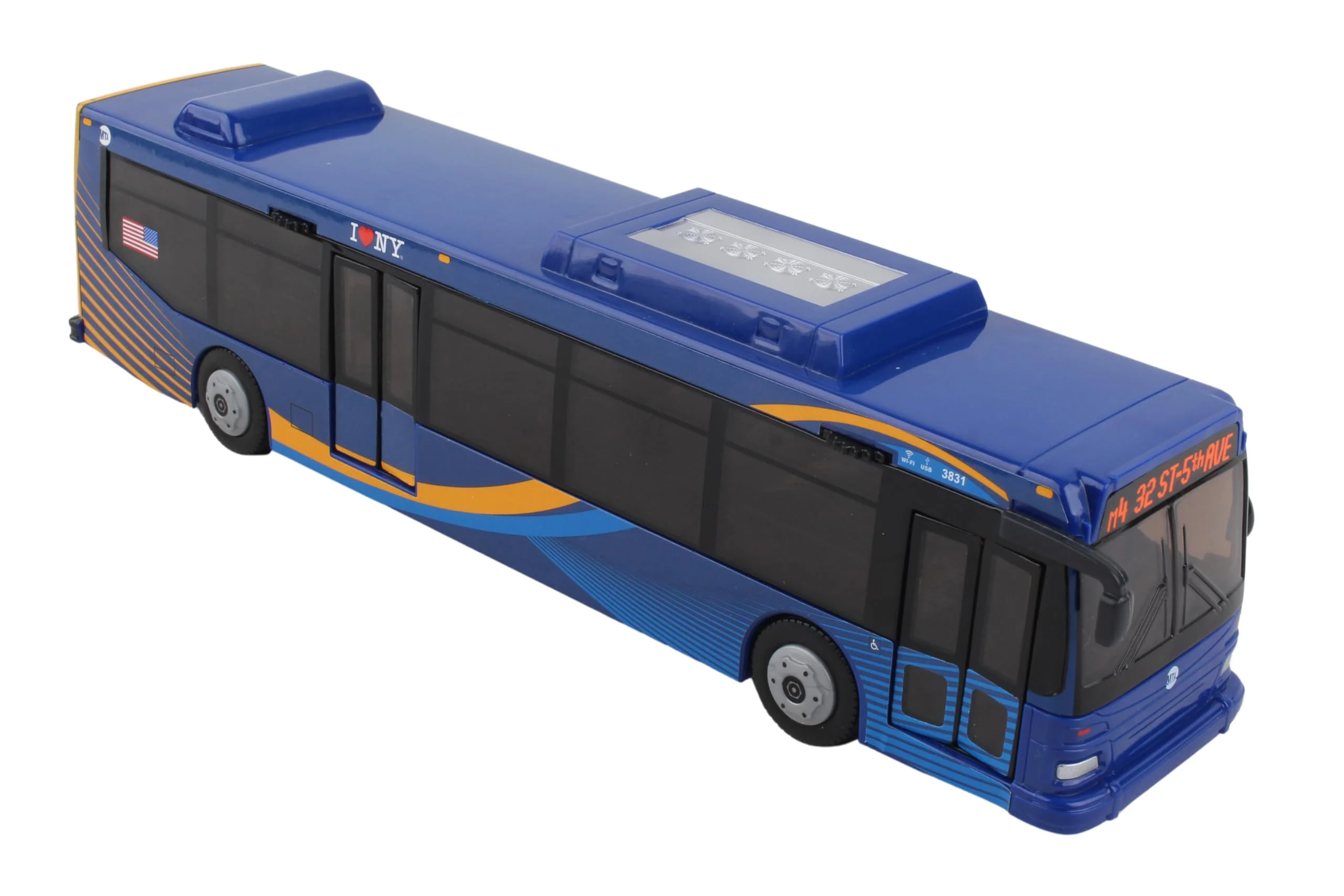 Carefully Designed Daron MTA Bus - 11-Inch Single Bus in New Blue Livery - ly Licensed Friction-Powered Toy with Rolling Wheels and Functional Doors for Kids… Convenient