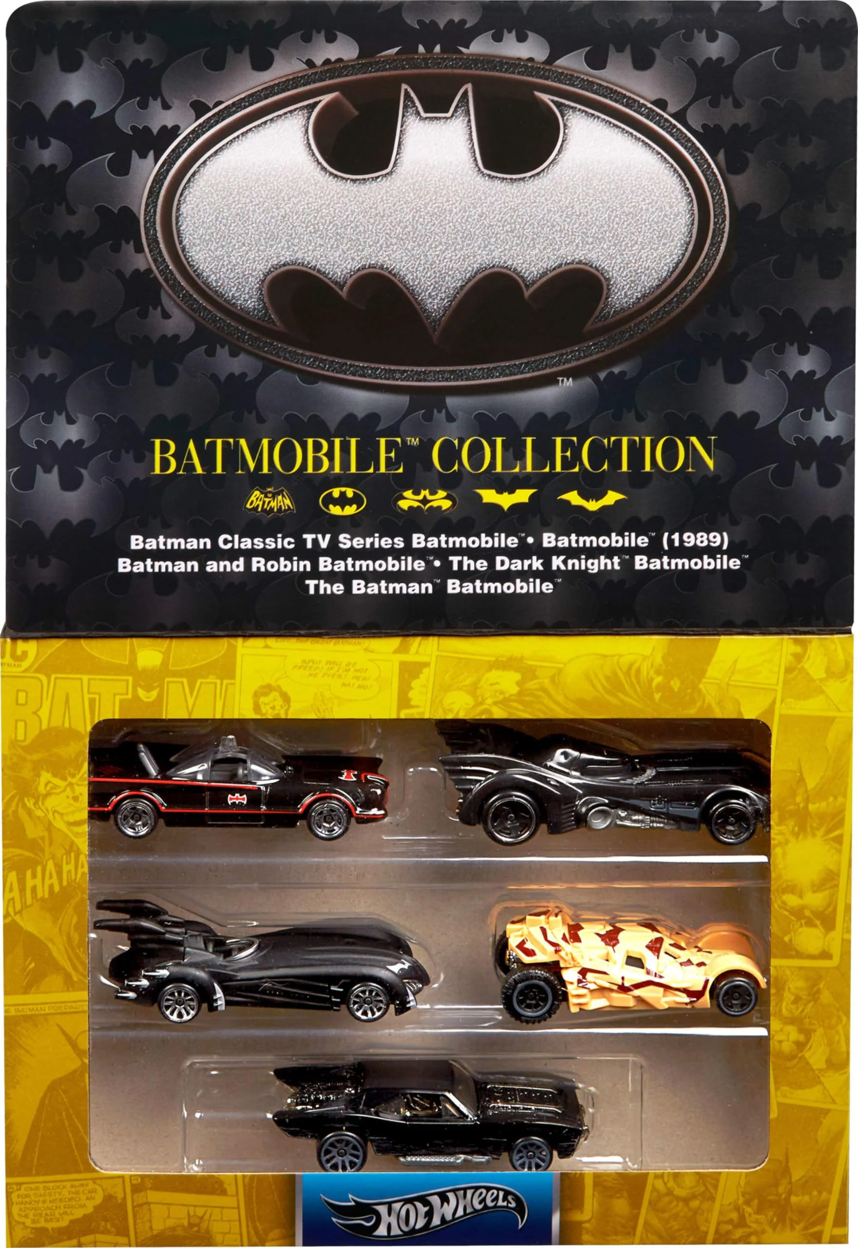 Exclusive Hot Wheels 1 64 Scale Die-Cast Toy Cars Set of 5 Batman 85th Anniversary Vehicles Featuring 5 Different Batmobile Replicas in Commemorative Packaging Next-Generation