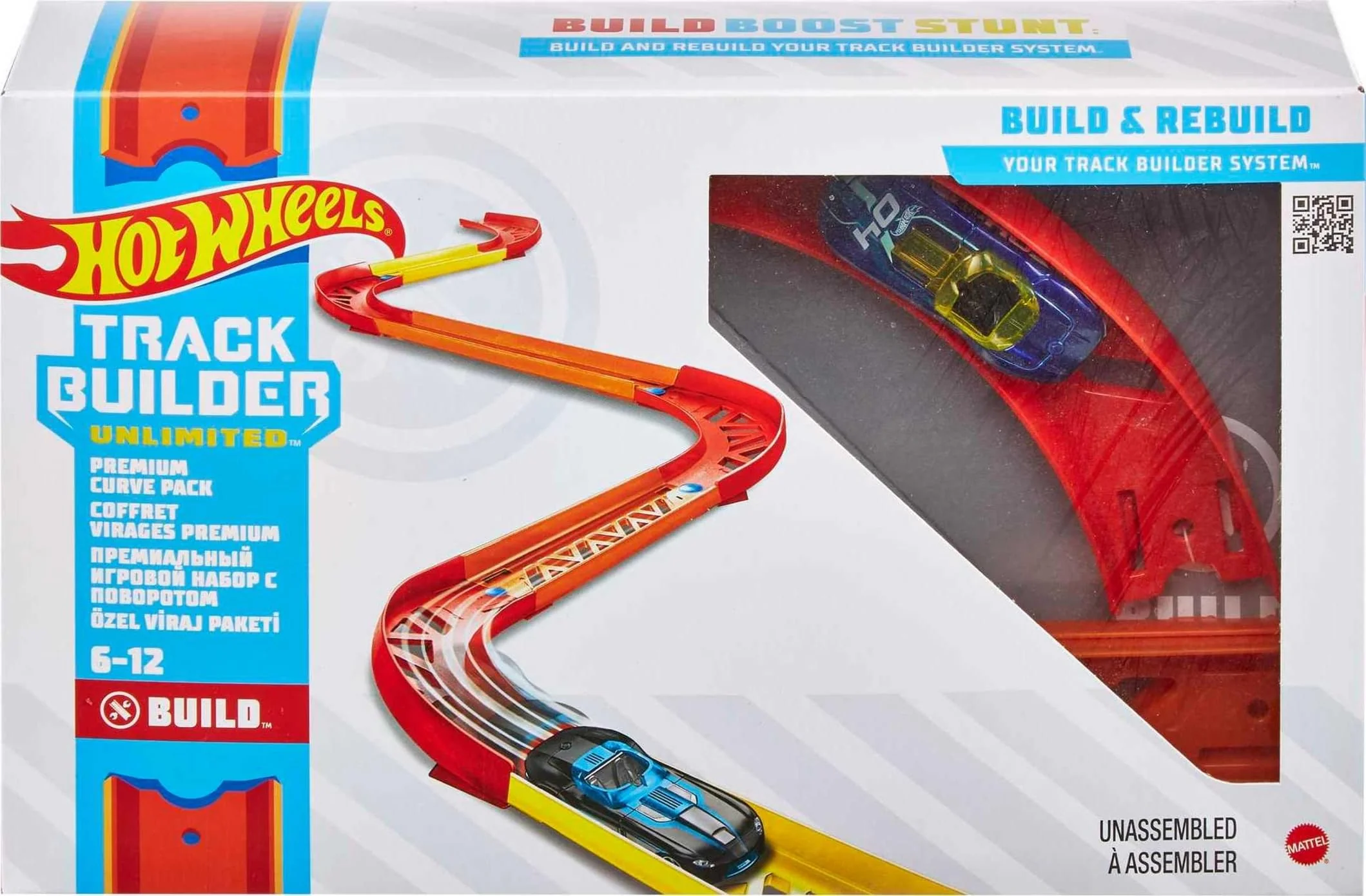 Crafted Hot Wheels Toy Car Track Set Track Builder Unlimited Playset Premium Curve Pack 16 Component Parts 1 64 Scale Vehicle Exclusive