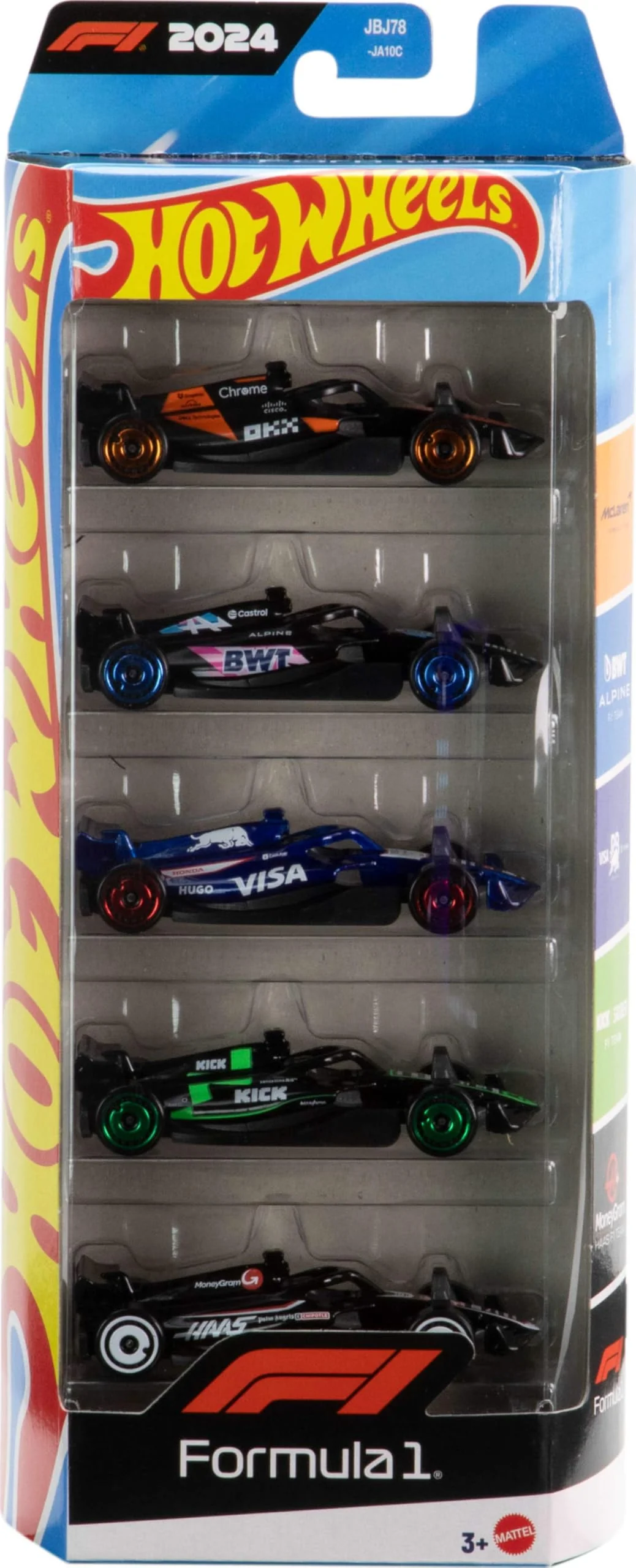 Soft Hot Wheels Toy Cars Formula 1 5-Pack Set of 5 1 64 Scale Die-Cast Vehicles Featuring F1 Racing Team Decos Collectible Race Cars Crafted