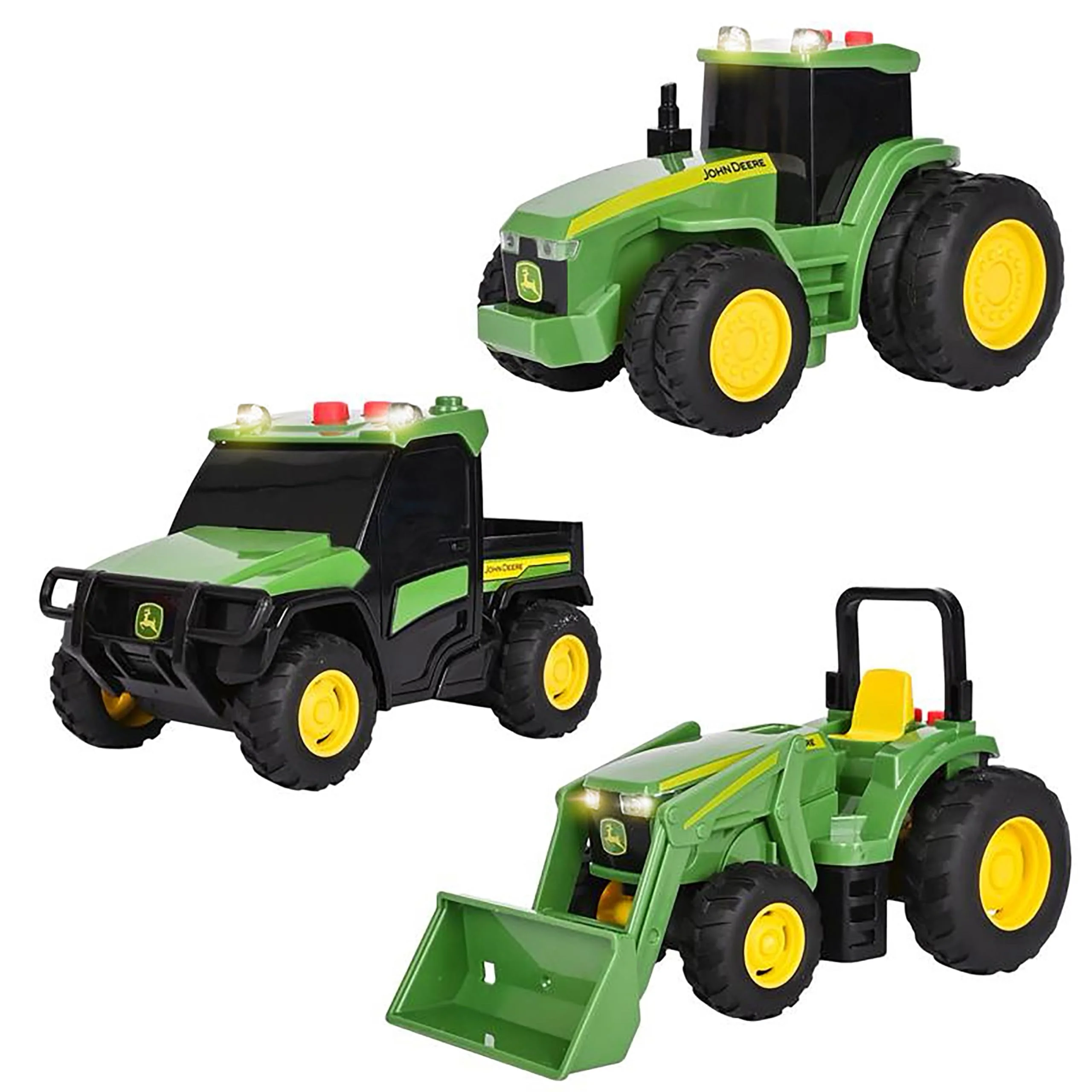 Trendy John Deere 3-Pack Set Lights and Sound istic 5 Farm Vehicles 7R Series Tractor 6105M Tractor and Gator Minimalist