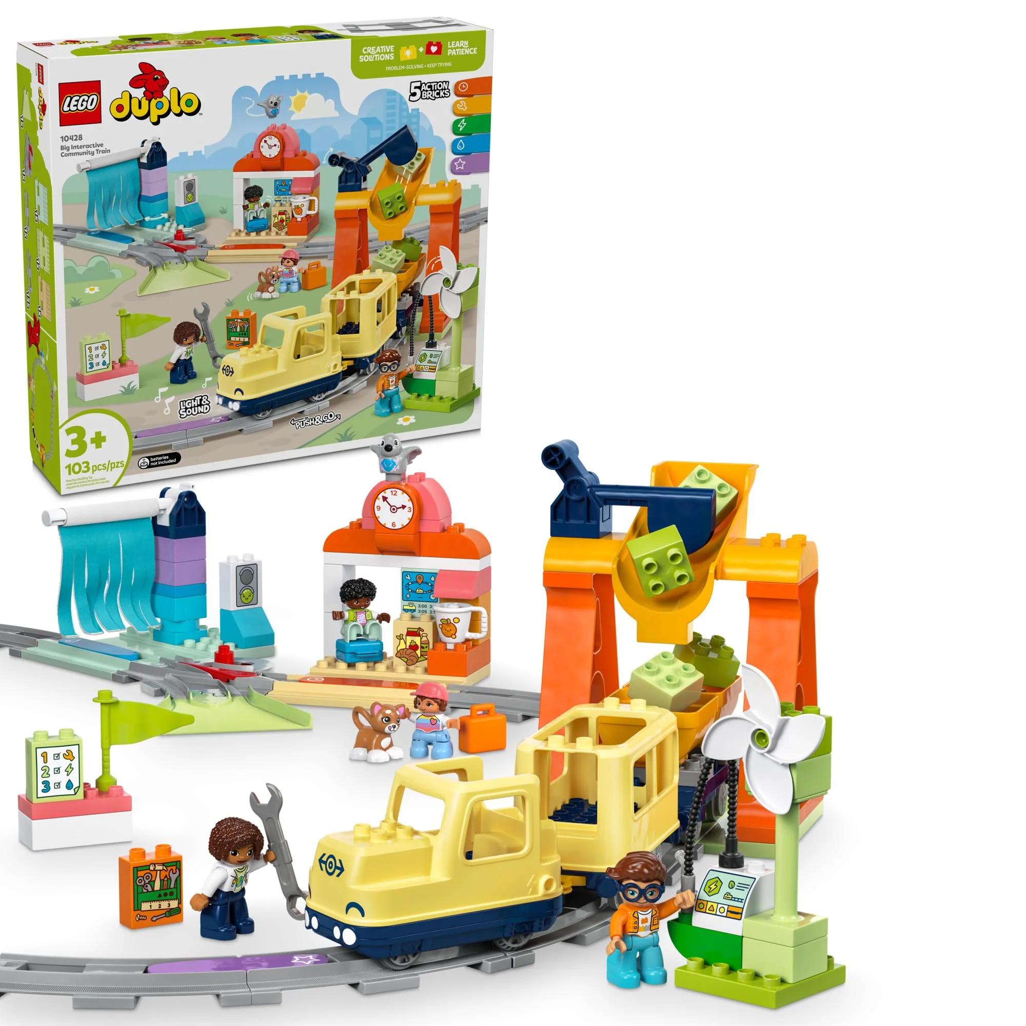 Sophisticated LEGO DUPLO Town Big Interactive Community Train Set - Learning Toddler Train Toy Playset for Boys and Girls Ages 3 - Gift Idea for Birthdays and… Enhanced