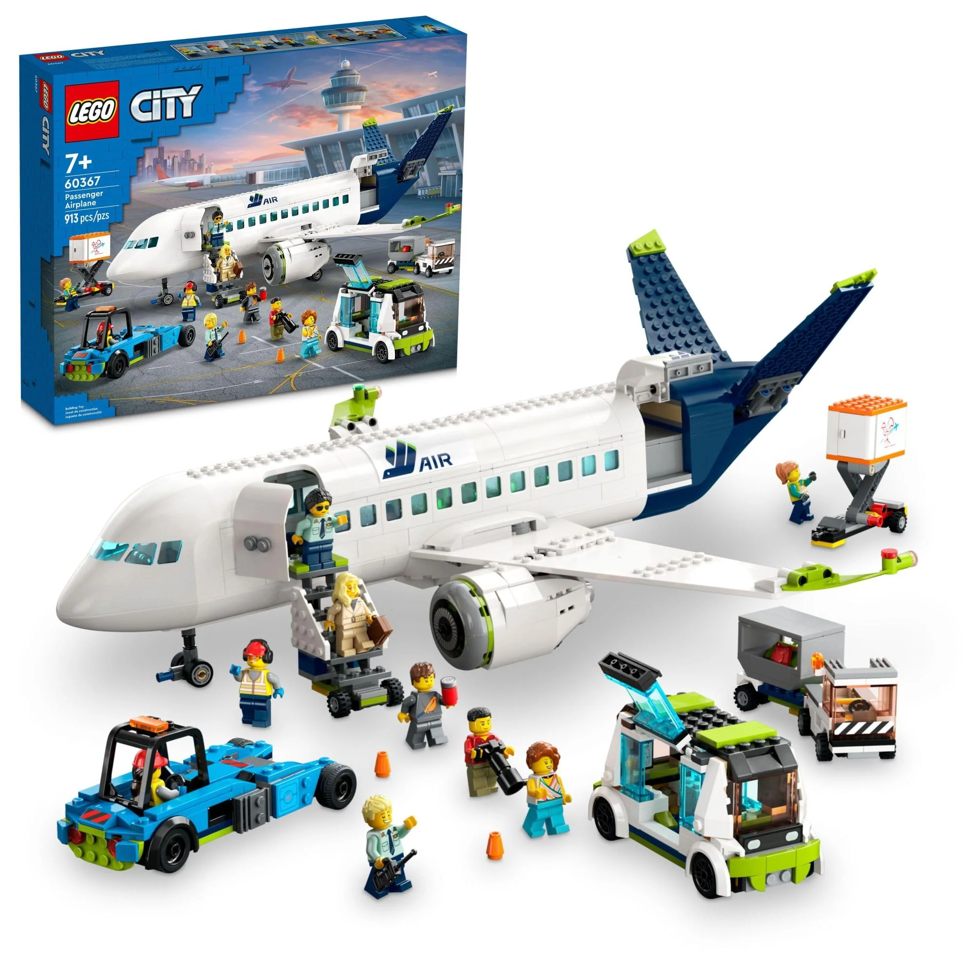 Durable LEGO City Passenger Airplane Toy - Building Toys Set for Boys Girls Ages 7 - Educational Gift for Kids - W Buildable Vehicle Toys 9 Minifigures… Minimalist