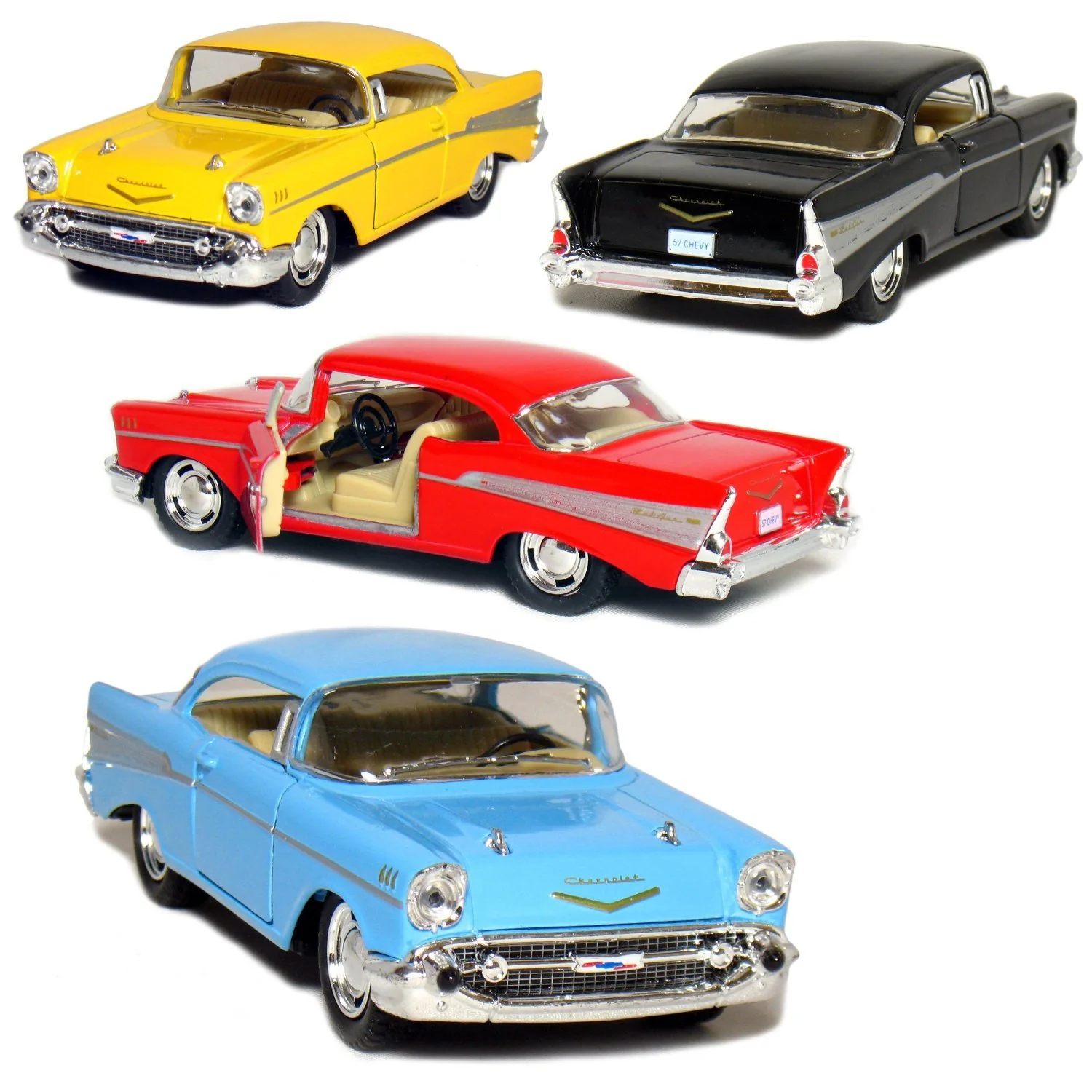 Superior KiNSMART 1957 Chevy Bel Air Coupe 1 40 Scale 5 Die Cast Metal Classic Toy Car 4Set Fashionable