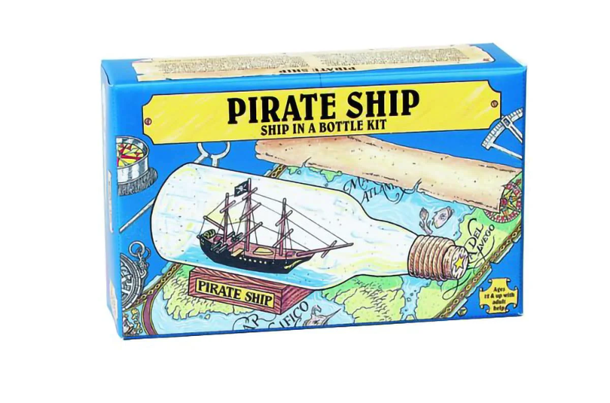Safe Pirate Ship in a Bottle Kit - Includes All Parts to Create a Mini Ship in a Bottle - VERY Challenging Are You up for It High-Grade