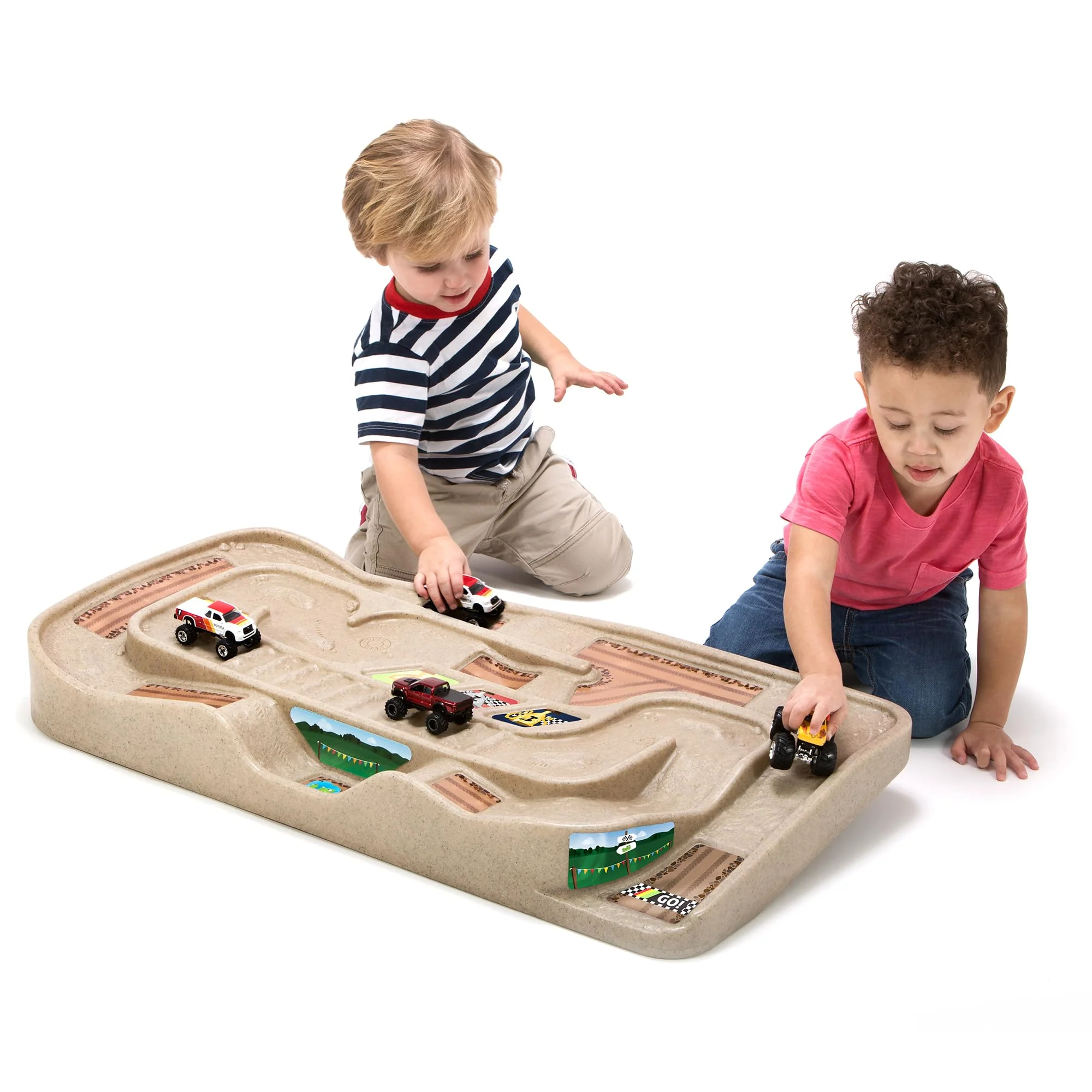 Soft Simplay3 Portable Carry and Go Kids Race Track Toy Car Train Table 2-Sided No Assembly for Children 3 4 5 6 7 Years Old Boys Girls Made in USA Next-Generation