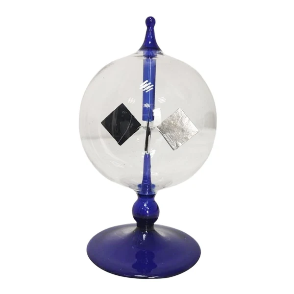Artisan Maxbell Solar Power Crookes Radiometer Home Desk Spinning Vanes Decor Blue Fine Crafted