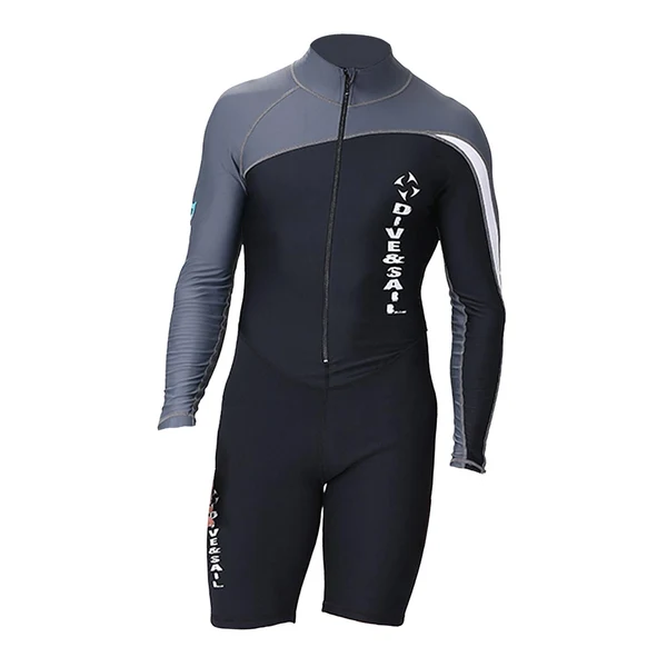 Enhanced Maxbell Diving Suit Long Sleeve Front Zip for Water Sports Scuba Diving Snorkeling Black Grey 2XL Long-Lasting