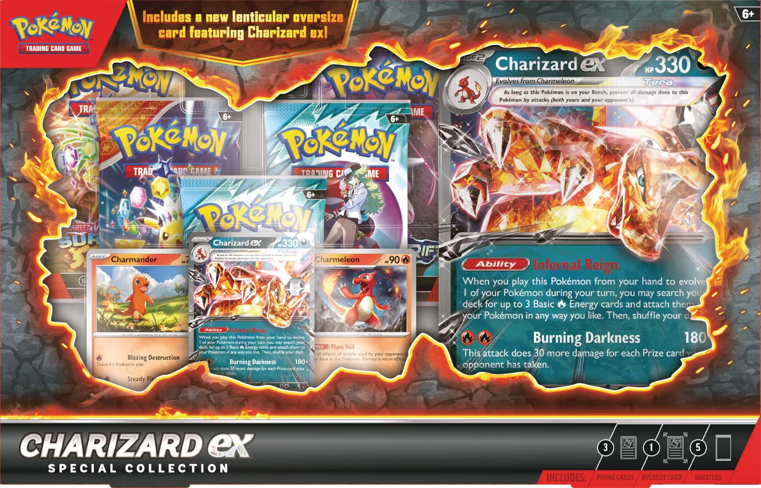 Artisan Pokemon TCG Charizard ex Special Collection - 5 Packs Promos Premium