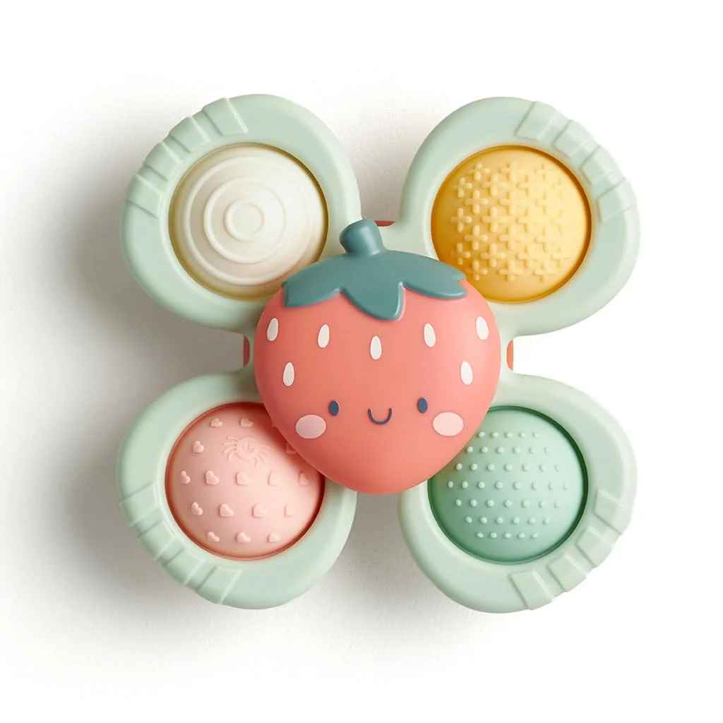 Verified Itzy Ritzy Pop Whirl - Fidget Spinner Travel Bath Toy for Babies Toddlers - Fidget w Textured Silicone Popper to Develop Fine Motor Skills… Organic