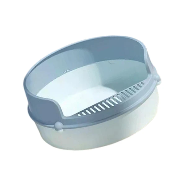 Stylish Maxbell Pet Litter Tray Circular Design Easy to Clean Removable for Kitten Bunny Blue High-Grade