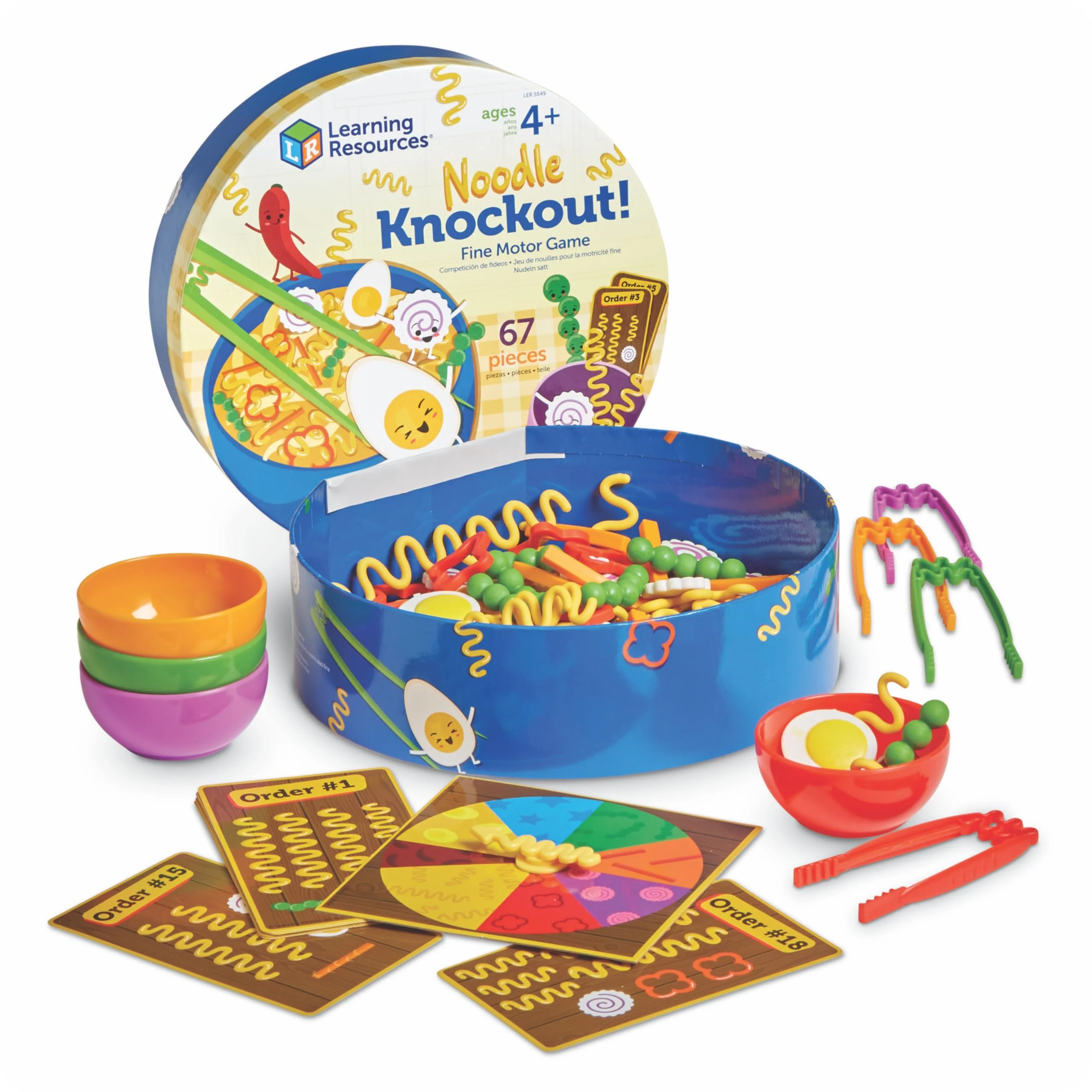 Casual Learning Resources Noodle Knockout Fine Motor Game Fine Motor Skills Toys 67 Pieces Ages 4 Green