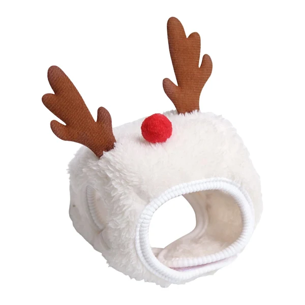 Fast Maxbell Cute Christmas Dog Hat Warm Winter Soft Headdress for Dogs Party Festival White L High-Performance