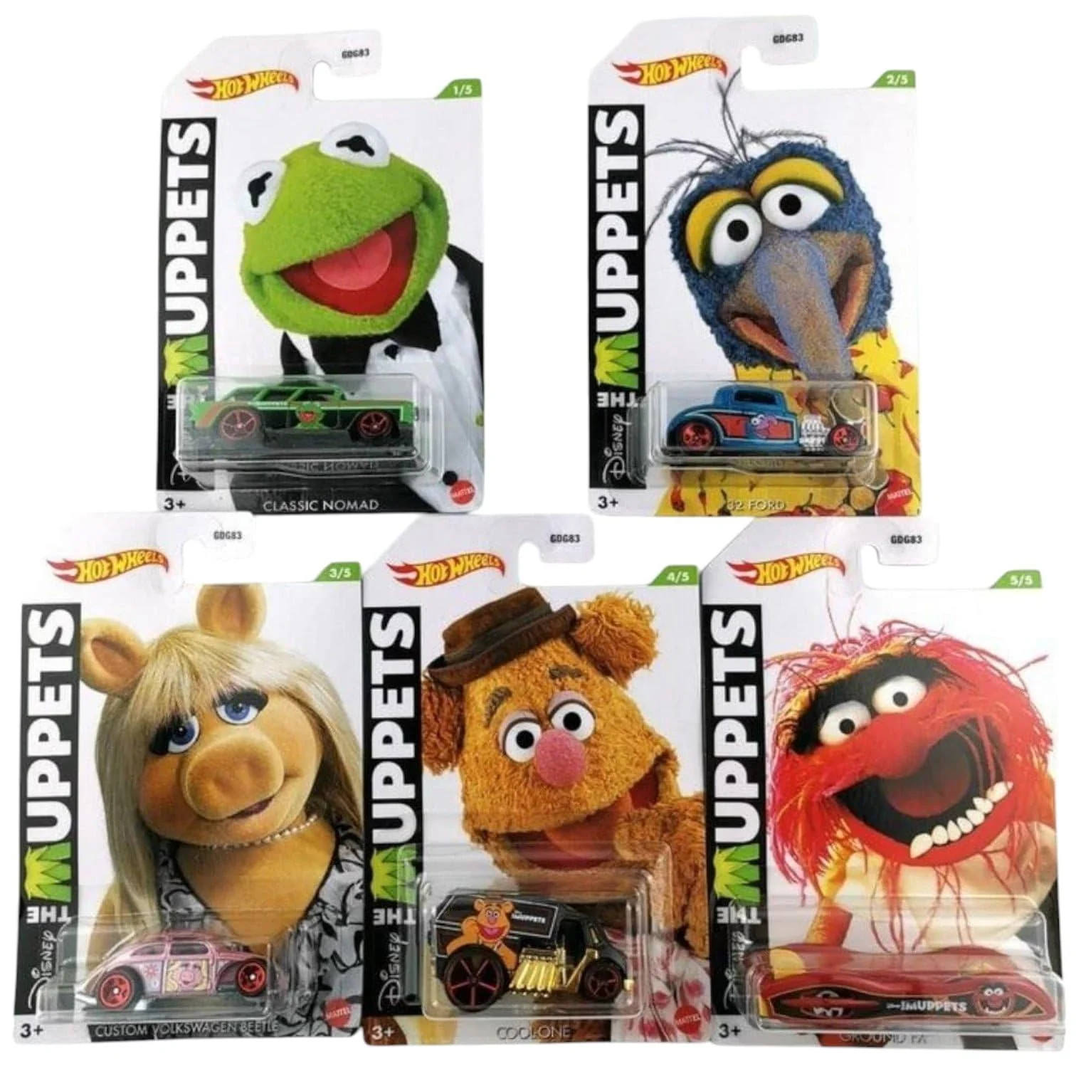 Certified Hot Wheels Muppets 2021 Release Complete Set of 5 Vehicles Reliable