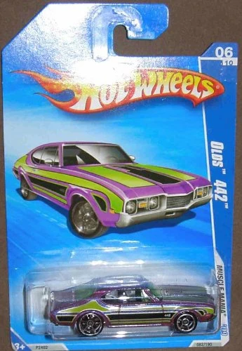Unique Hot Wheels 1 64 Scale Die-Cast Muscle Car Olds 442 Purple and Green 082 190 Next-Generation