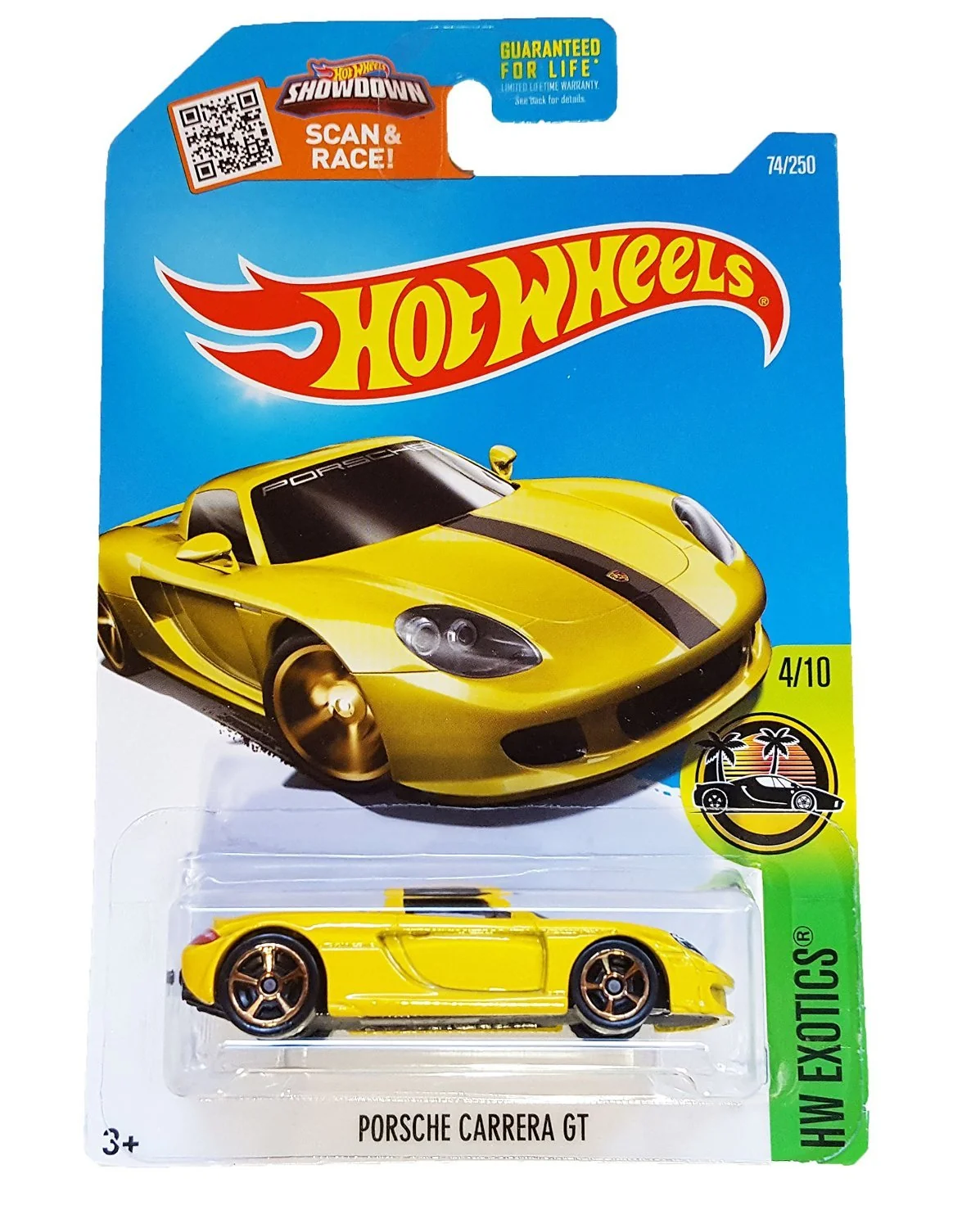 Classic Hot Wheels 2016 HW Exotics Porsche Carrera GT 74 250 Yellow Clean