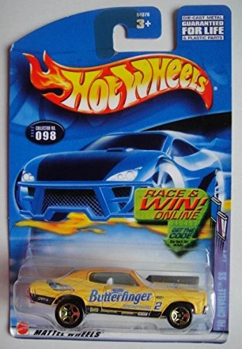 Certified Hot Wheels Yellow '70 Chevelle SS 98 Nestle Butterfinger Race Win Card Carefully Designed