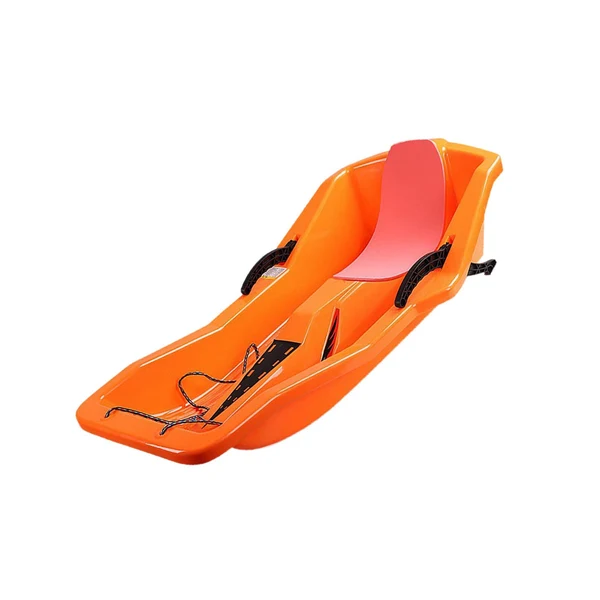 Dependable Maxbell Snow Sled for 2 Sledders Includes Pull Rope for Boy Girl Toddler Orange Smooth