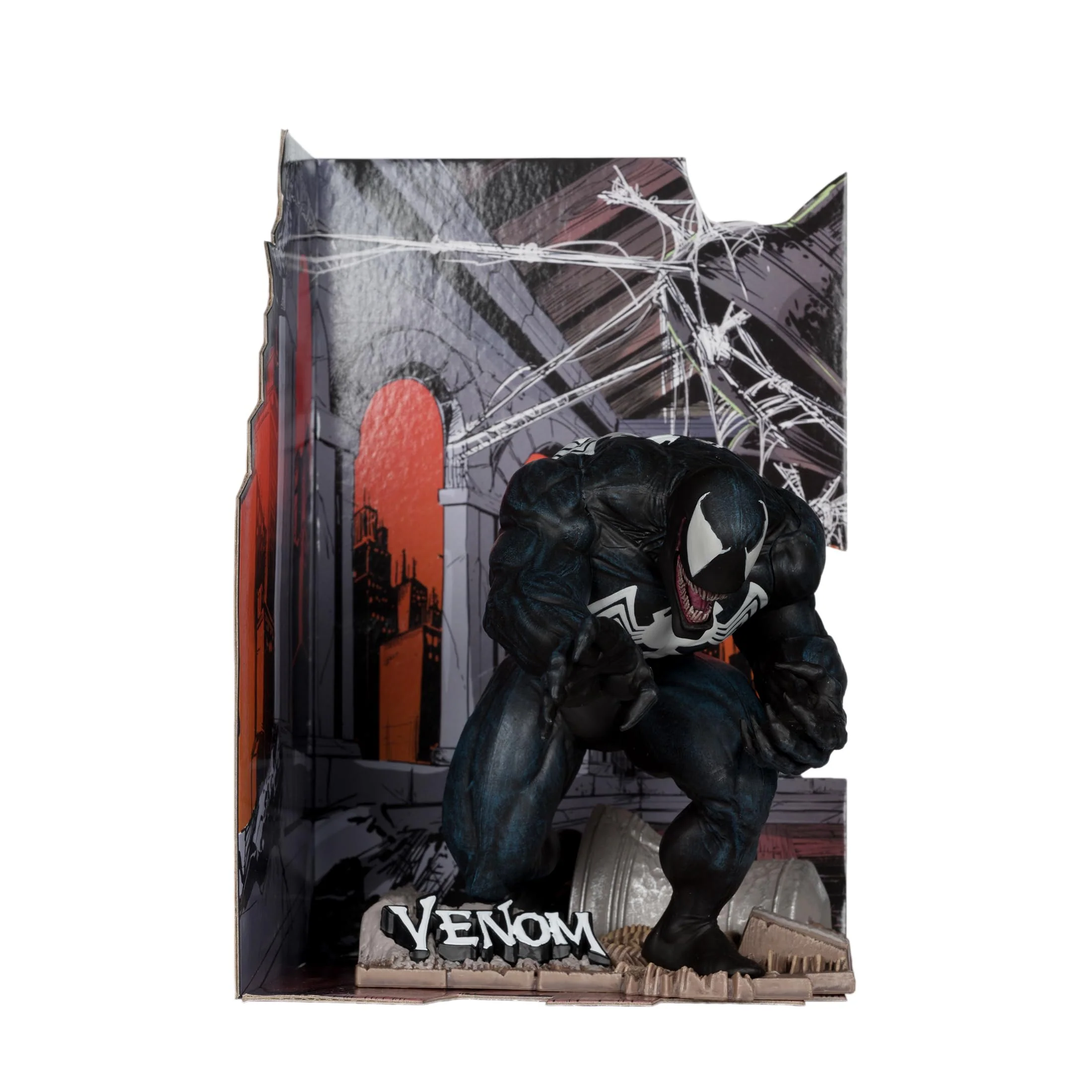 Crafted McFarlane Toys - Marvel Venom 1 10th Scale Collectible with Scene The Spider-Man 316 Classic