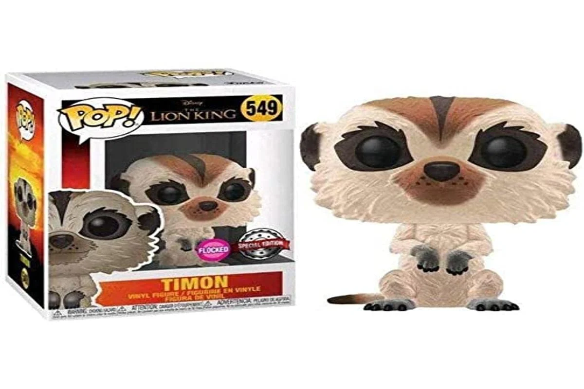 Reusable Funko POP Disney The Lion King Live Action - Timon Flocked B N Exclusive