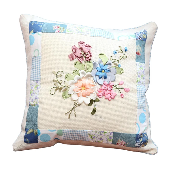 Natural Maxbell Maxbell Embroidery Pillow Covers Kit Sewing Craft Floral Pattern for Wedding Bedroom Option 1 Pure