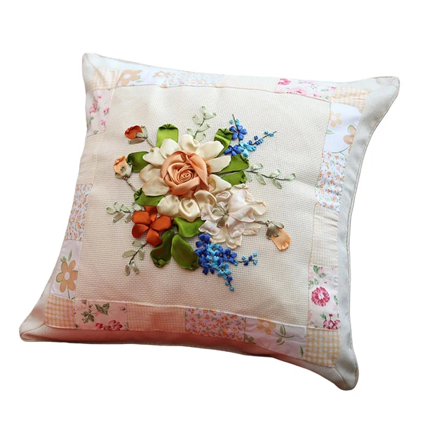 High-Performance Maxbell Maxbell Embroidery Pillow Covers Kit Sewing Craft Floral Pattern for Wedding Bedroom Option 4 Reusable