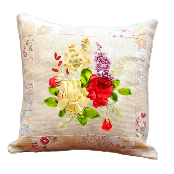 Secure Maxbell Maxbell Embroidery Pillow Covers Kit Sewing Craft Floral Pattern for Wedding Bedroom Option 3 Clean