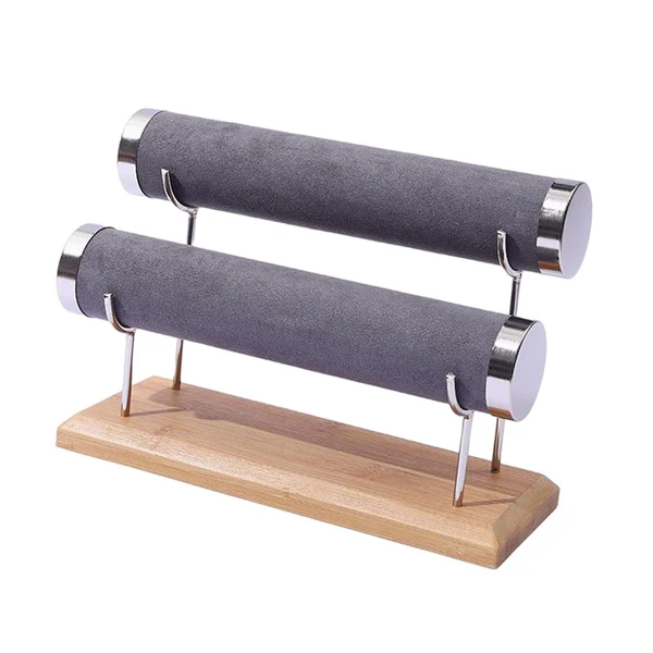 Verified Maxbell Maxbell Bracelet Display Stand with Wooden Base for Tabletop Women Girl Craft Shows 2 Layers Premium