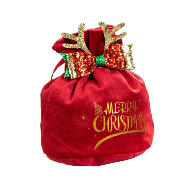 Fashionable Maxbell Maxbell Christmas Treat Bags with Drawstrings Lovely Party Favors New Year Small Bowknot Red Elegant