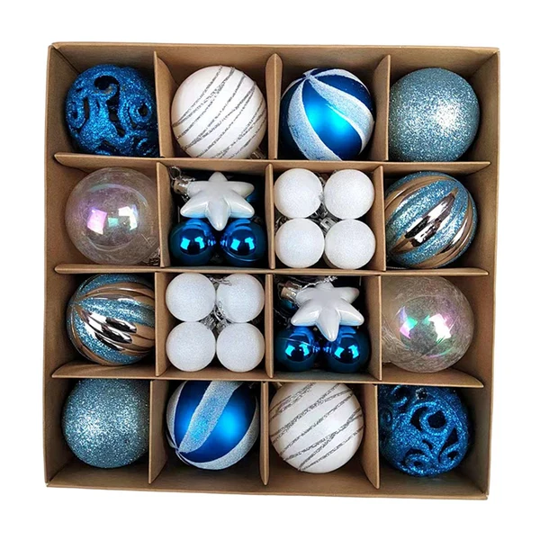 Casual Maxbell Maxbell 42x Christmas Balls Ornaments 3cm-6cm Decoration for Home Holiday Wedding Blue White Efficient