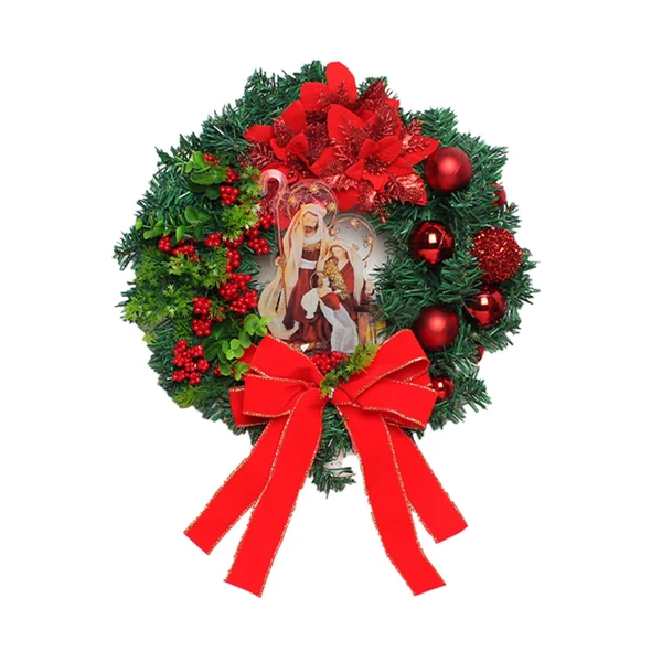 Relaxed Maxbell Maxbell Winter Christmas Wreath Holiday Wreath for Fireplace Ornament Decoration Red 30cm Dependable