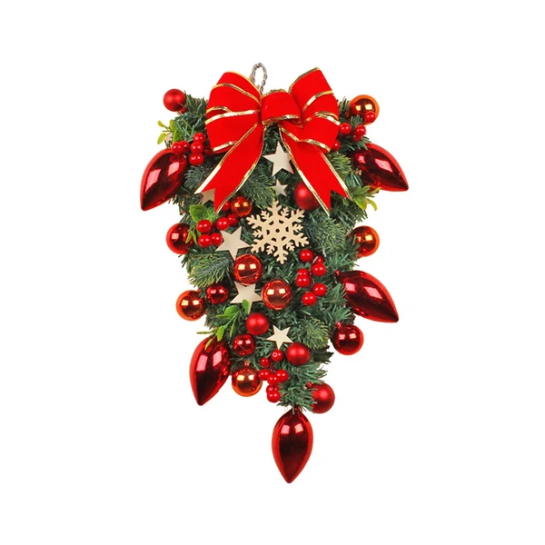 Reliable Maxbell Maxbell Decorative Christmas Wreath Hanging Garland for Christmas Door Decoration Red Quality