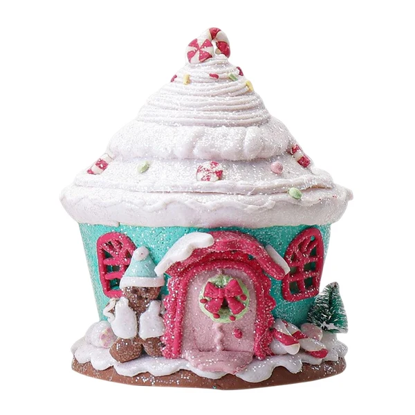Clean Maxbell Maxbell Christmas Scene House Buildings for Collectible Themed Party Home Cupcake Green Lightweight