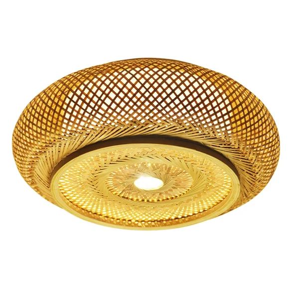 Convenient Maxbell Maxbell LED Ceiling Lamp Lighting Fixture Bamboo Lamp Shade for Kitchen Apartment 50cmx16cm Unique