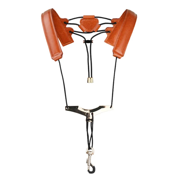 Verified Maxbell Saxophone Strap Shoulder Harness Soft for Sax Bass Tenor Alto Clarinet Brown Easy-to-Use