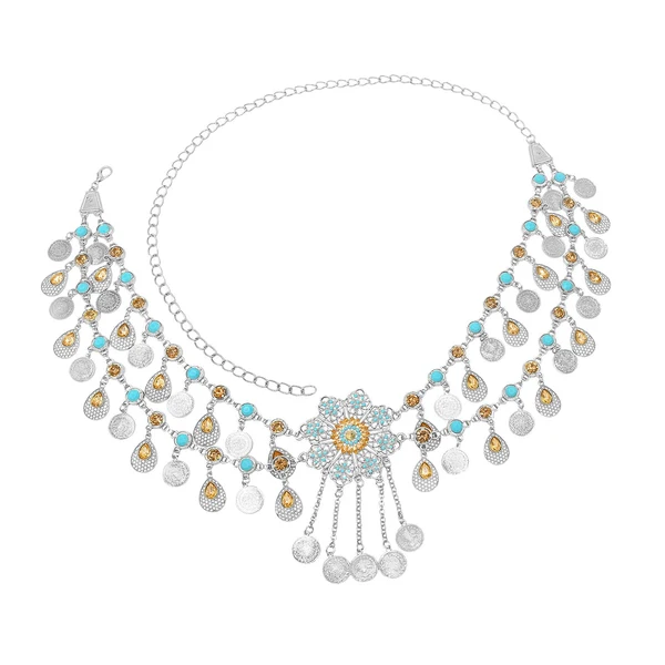 Top-Quality Maxbell Retro Style Belly Waist Chain Waist Belt Tassel Hollow Costume Accessory Silver Responsible