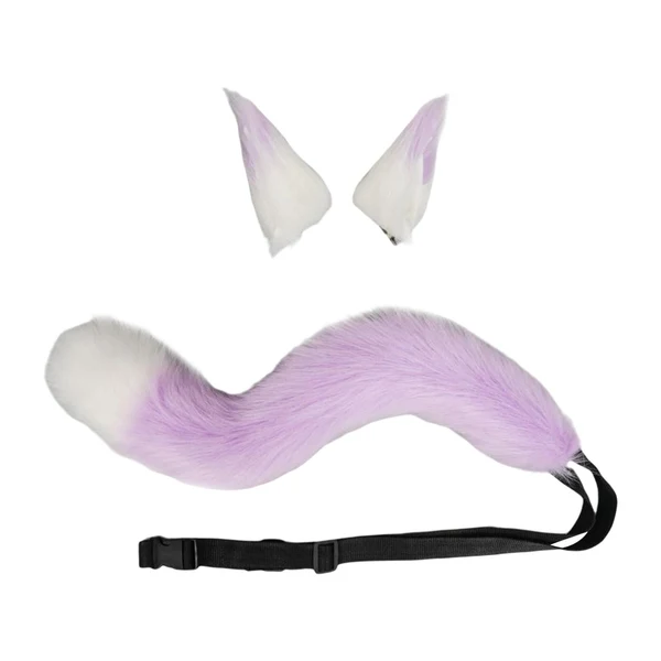 Certified Maxbell Cosplay Costume Furry Costume Accessories Decor for Fancy Party Girl Unisex White with violet High-Grade