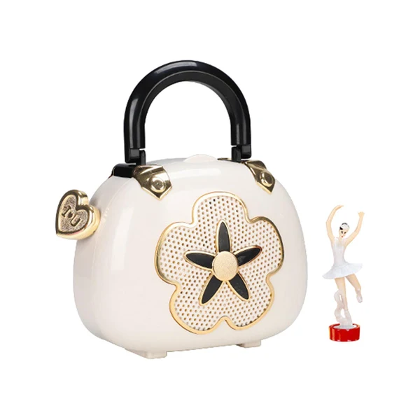 Verified Maxbell Ballerina Mechanical Music Box Rotating Ballet Girl Jewelry Box White Flexible