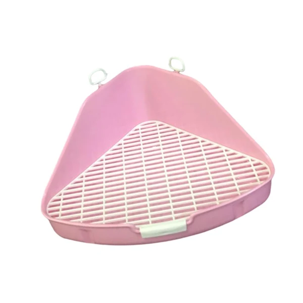 Breathable Maxbell Rabbit Litter Box with Grid Potty Trainer for Rabbit Bedding Supplies Cage Pink Optimized