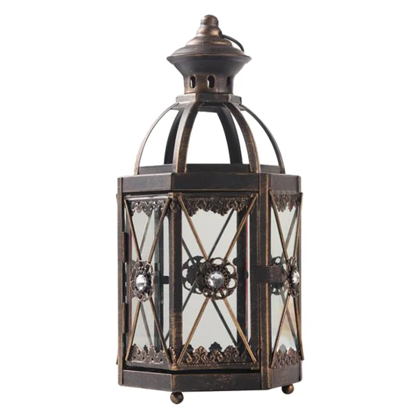 Genuine Maxbell Candle Holder Lantern Wind Lamp Candlestick Hanging for Garden Wedding Yard Black World-Class