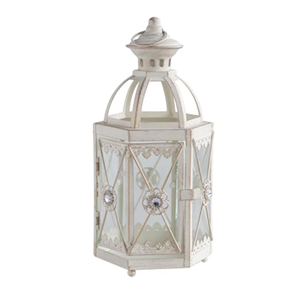 Healthy Maxbell Candle Holder Lantern Wind Lamp Candlestick Hanging for Garden Wedding Yard White Detailed
