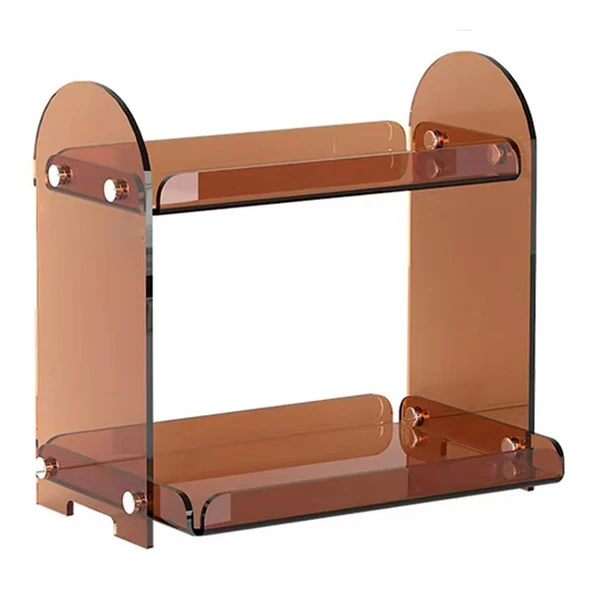 Sustainable Maxbell 2 Tiers Makeup Perfume Organizer Display Stand Shelf for Dresser Kitchen Brown Powerful