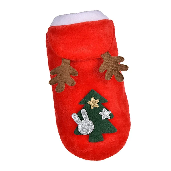 Outstanding Maxbell Pet Christmas Clothes Winter Warm Flannel Hoodie Apparel for Pug Party 45cmx35cm Modern