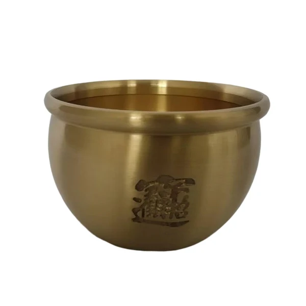 First-Class Maxbell Brass Fengshui Bowl Feng Shui Handcarved Wealth Luck Bai Fu for Good Luck Treasure Bowl Flexible