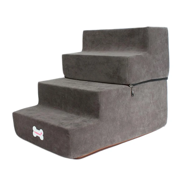 Recyclable Maxbell Dog Steps Stair Dog Ramp Ladder Removable Cover Wide for Indoor Cats Couch Dark Grey Organic