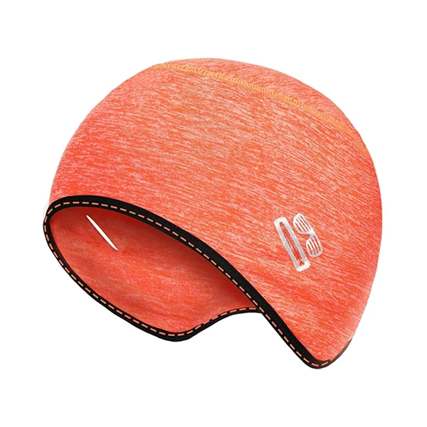 Efficient Maxbell Cycling Hat Skull Caps Thermal for Bike Snowmobile Cold Weather Orange Breathable