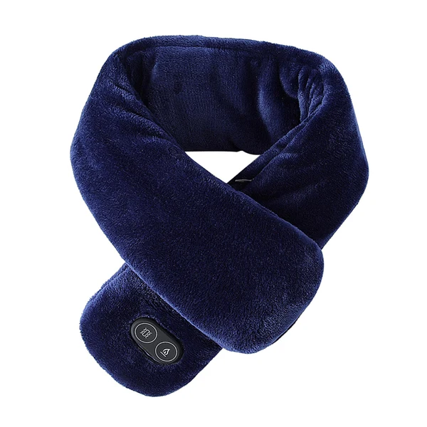 Crafted Maxbell Electric Heating Scarf 4 Vibration Mode Warm Soft for Winter Skiing Unisex Blue Top-Quality