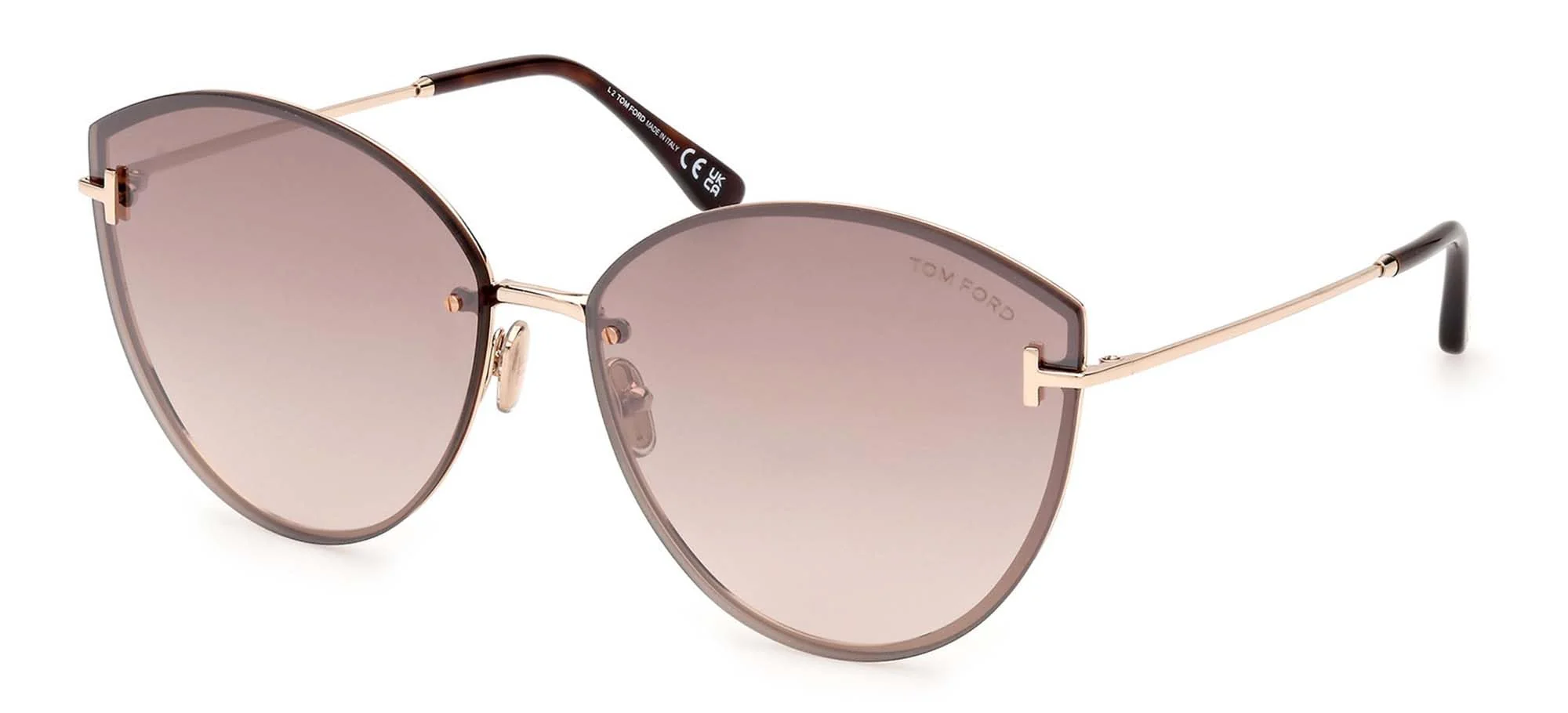Casual Tom Ford EVANGELINE FT 1106 Rose Gold Brown Shaded 63 14 140 women Sunglasses First-Class
